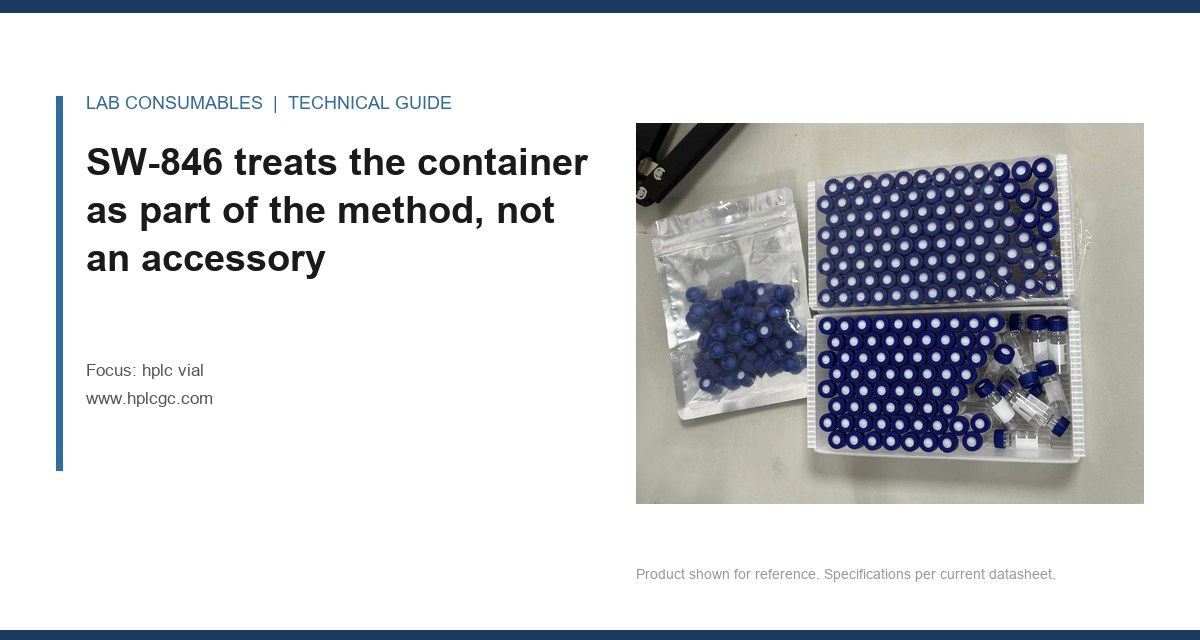SW-846 treats the container as part of the method, not an accessory